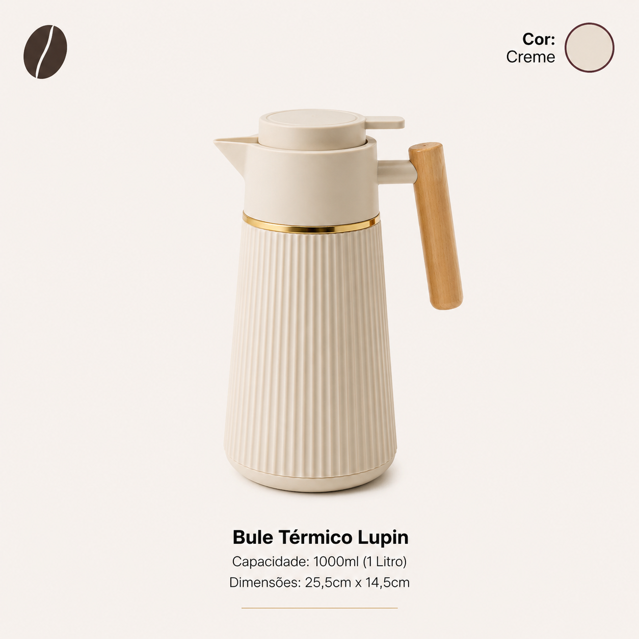 Bule Térmico Lupin Creme 1L