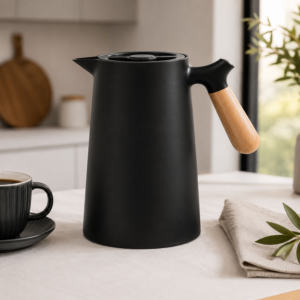 Bule Térmico Veneza 1L Preto